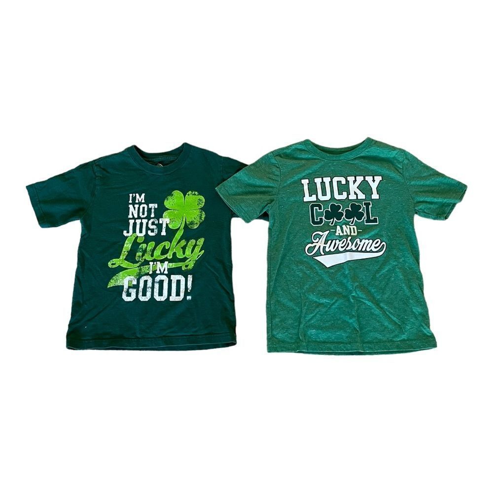 St Patrick’s day t-shirt tee lot of 2 size 6/7 boys girls